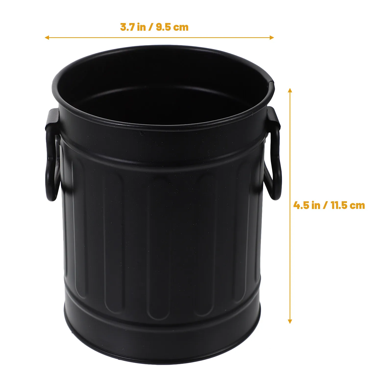 Desktop Iron Trash Can Compact Design Stationery Storage Box for Home Office Use Pen Holder Waste Bucket Organizer