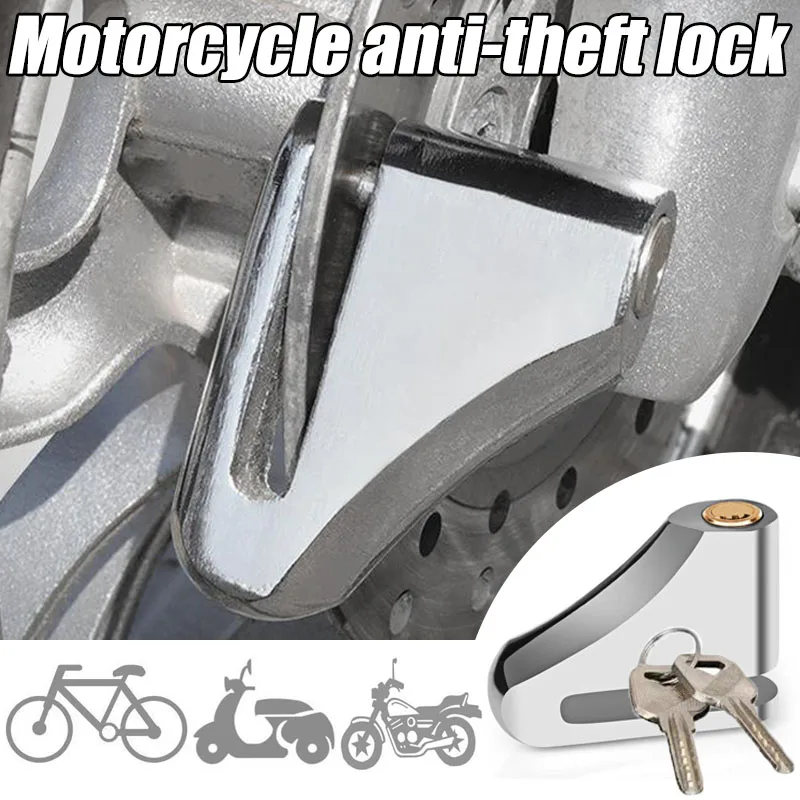

Motorcycle Disc Brake Lock Waterproof Anti-Theft, Heavy Duty Wheel Padlock with Keys for Scooter Moped Motorbike Security