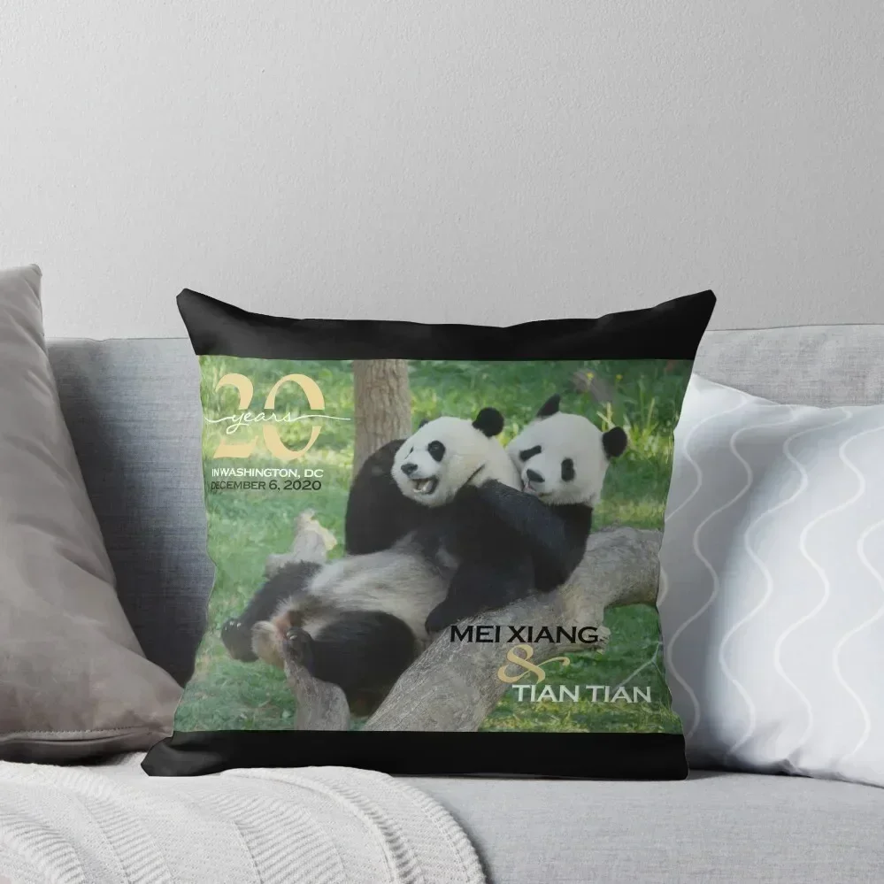 

Giant Pandas Mei Xiang and Tian Tian at the National Zoo - 20th Anniversary Edition Throw Pillow