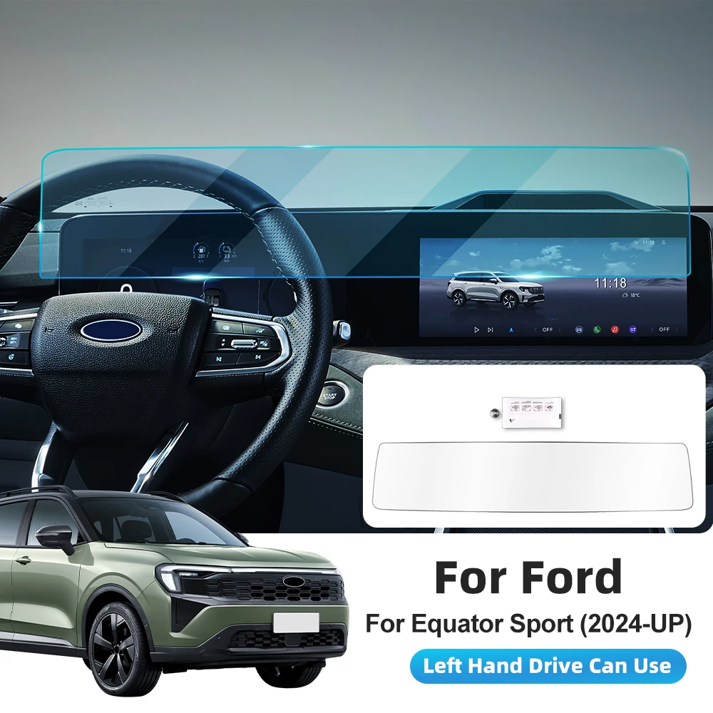 Car Tempered Glass Protective Film For Ford Equator Sport 2024-2026 Integrated Screen Protector Display Interior Accessories