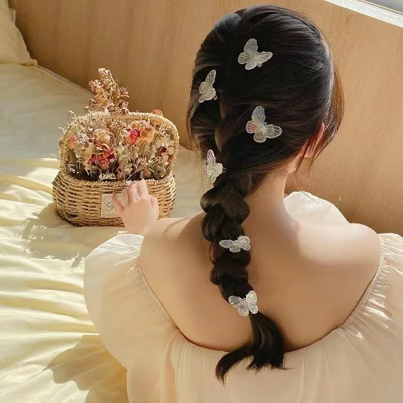 2PCS New Fashion Temperament Laser Butterfly Baby Girls Hairpins Cute Hair Clips Kids Headwear Children Hair Accessories