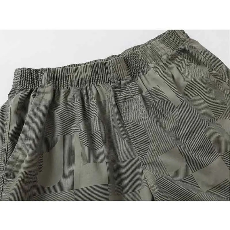 Summer New Thin Wide Leg Casual Sports Beach Shorts Men Camouflage Elastic Waist Pocket Folds Breathable Loose Short Pants 2024