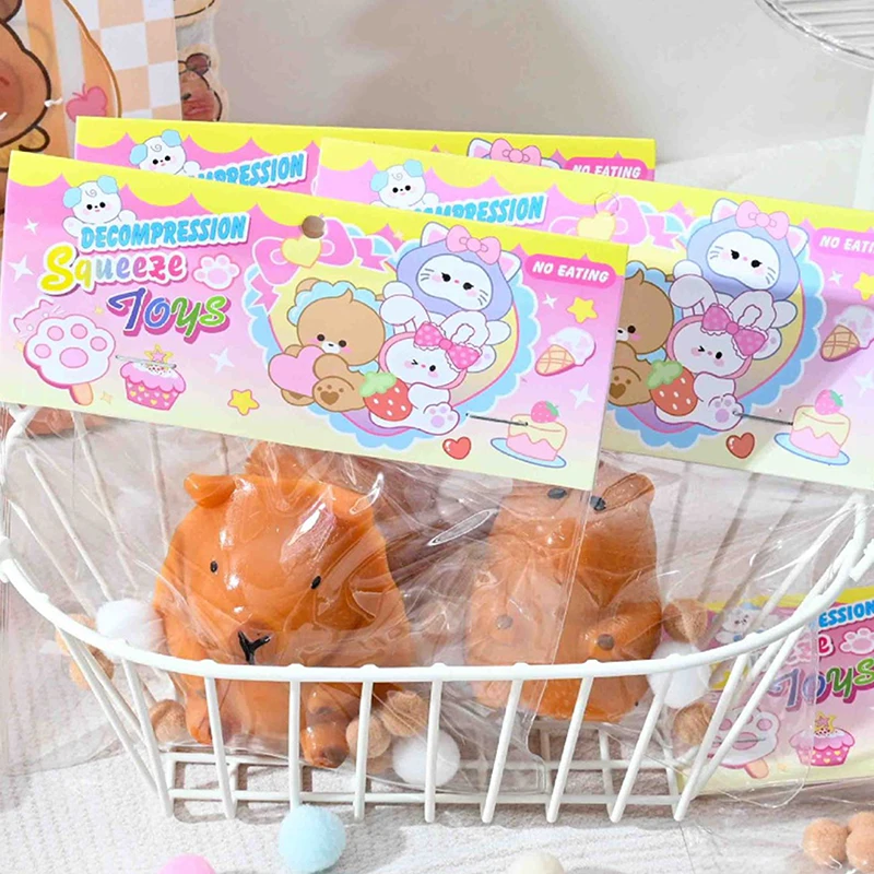 1PC Sticky ความเครียดบรรเทาของเล่นสําหรับเด็กผู้ใหญ่นุ่ม Capybara Squishy ของเล่นความเครียดบรรเทา Party Favors ของขวัญ Decompression Prop