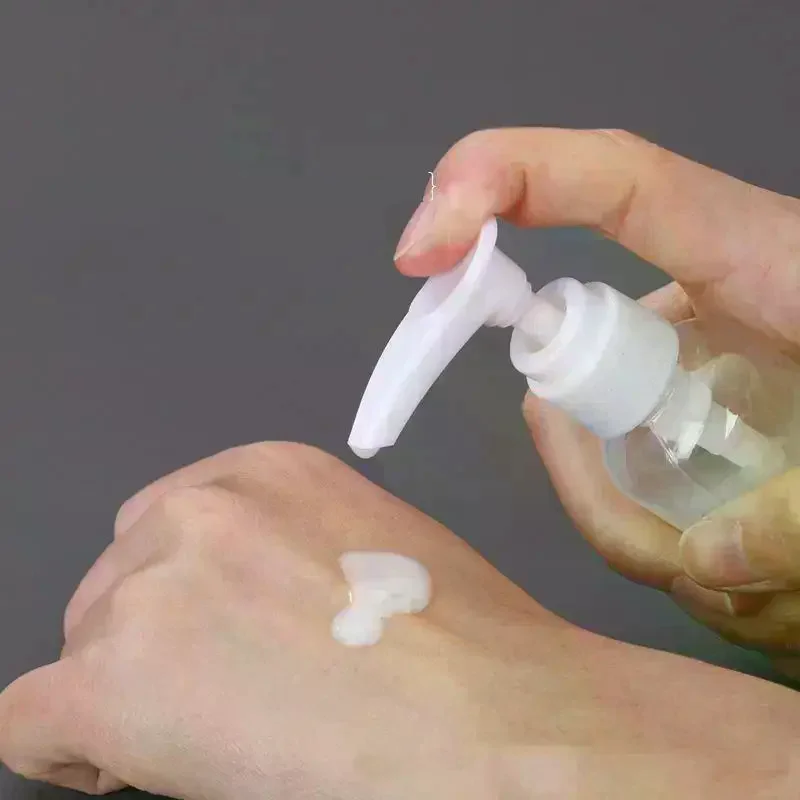5Pcs Bottle Press Type Plastic Refillable Shampoo Shower Moisturizers Liquid Lotion Bottles Cosmetics Container