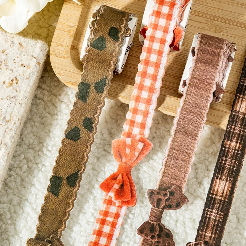 1Roll/2Roll Weaving Art Series Special Shape Die-Cut Tape 6 Designs Gift Wrapping Scrapbook Collage Materials Set