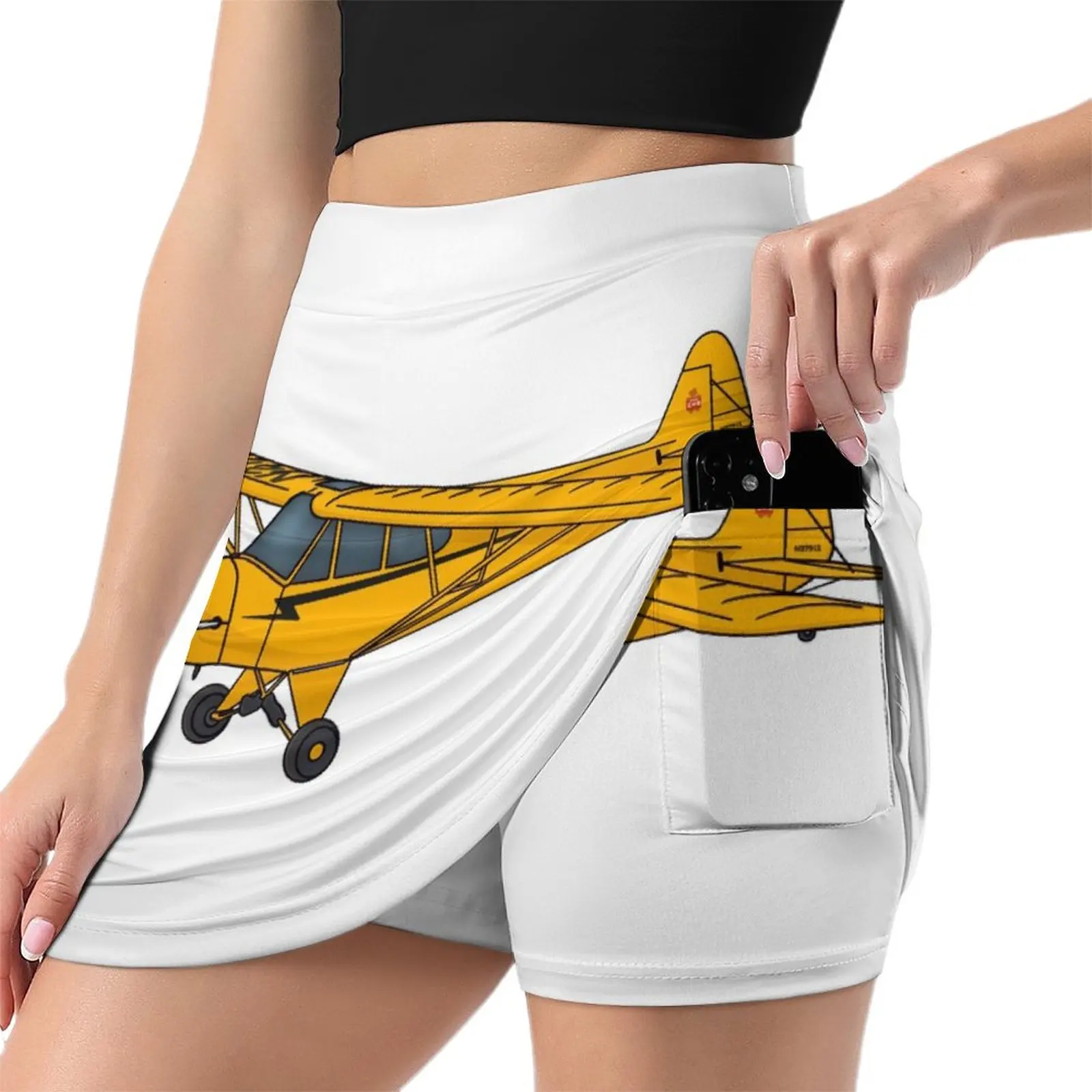 Piper J-3 Cub Airplane Art Mini Skirt mini denim skirt fashion night club women fairy grunge