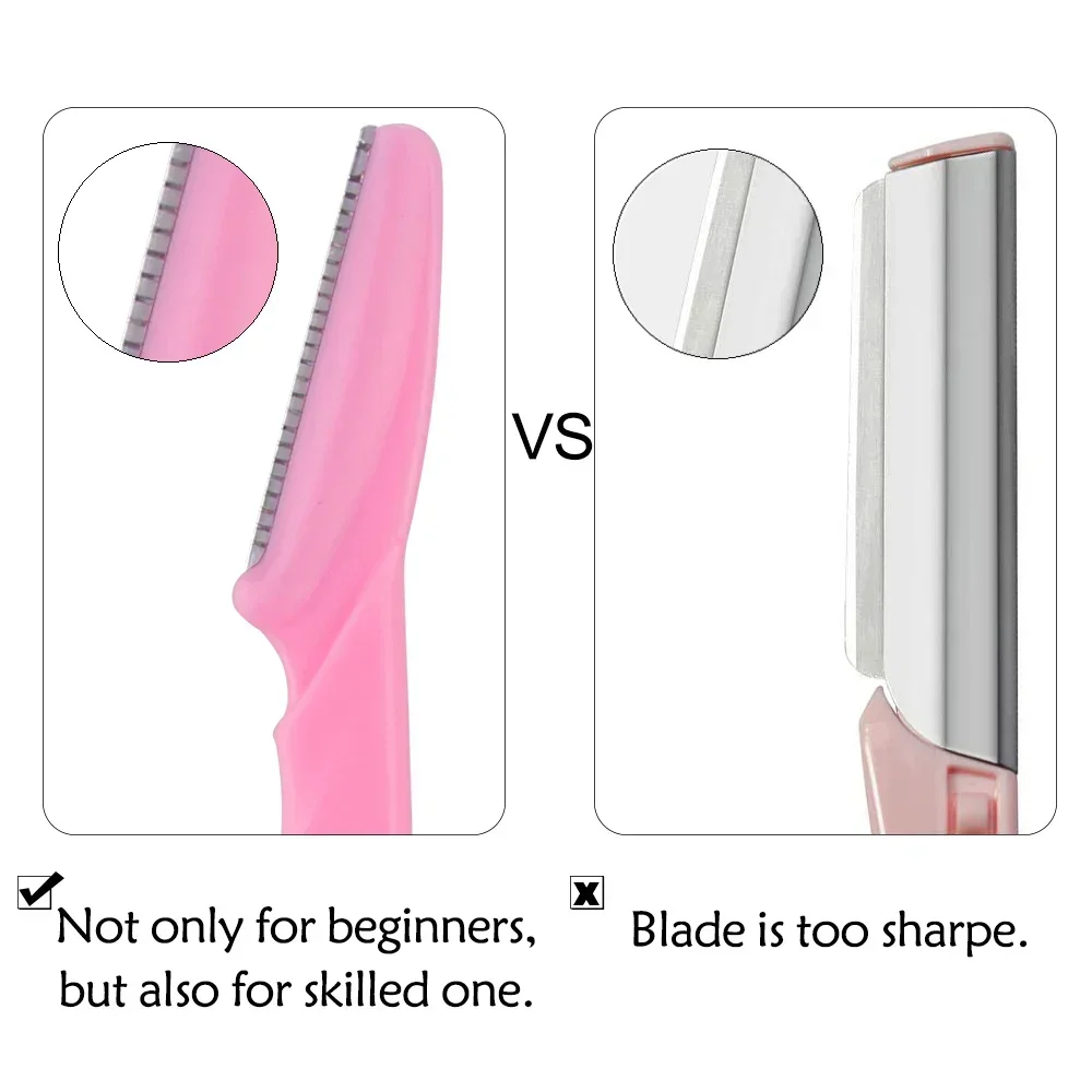 3/10 Pz Sopracciglia Epilazione Depilazione Frese Coltello di Sicurezza Trucco Raschietto Rasoio Sopracciglia Lama Donne Viso Rasoio Portatile