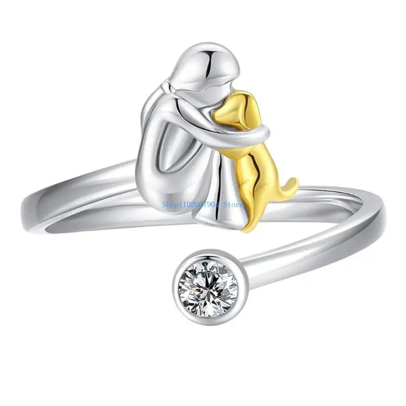 N7YF Artistics Animal Theme Open Rings Combining Charm and Alloy Materials