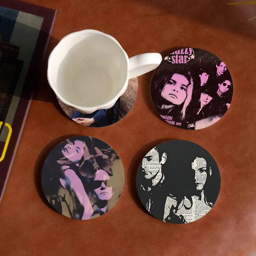 Music Album M-Mazzy Star Natural Wood Coaster Creative Cartoon Absorbent Cushion Coffee Mug Bowl Cushion Insulation Cushion