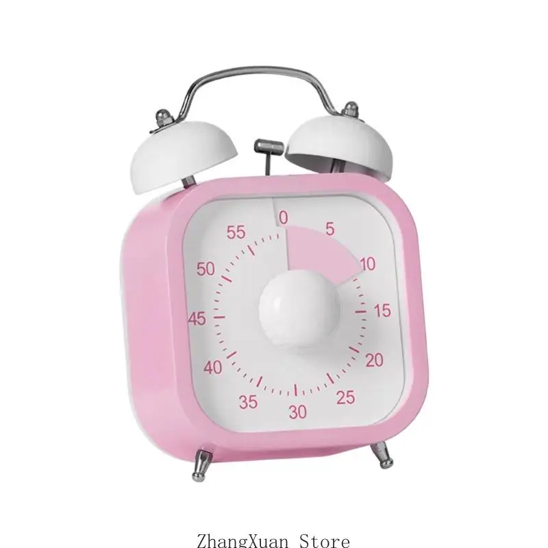 Kids Adult Twim Bells Visual Timer 60 Minutes Countdowns Clock with Loud Alarm 3XUF