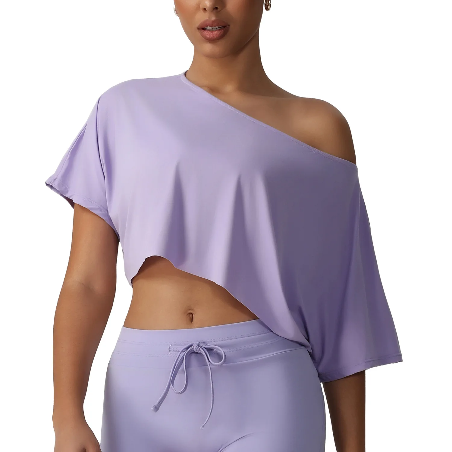 

Mermaid Curved Sports Short-sleeved Casual Top Breathable Shoulder Short T-shirt Women's Fitness Running Blouse Yoga Clothes