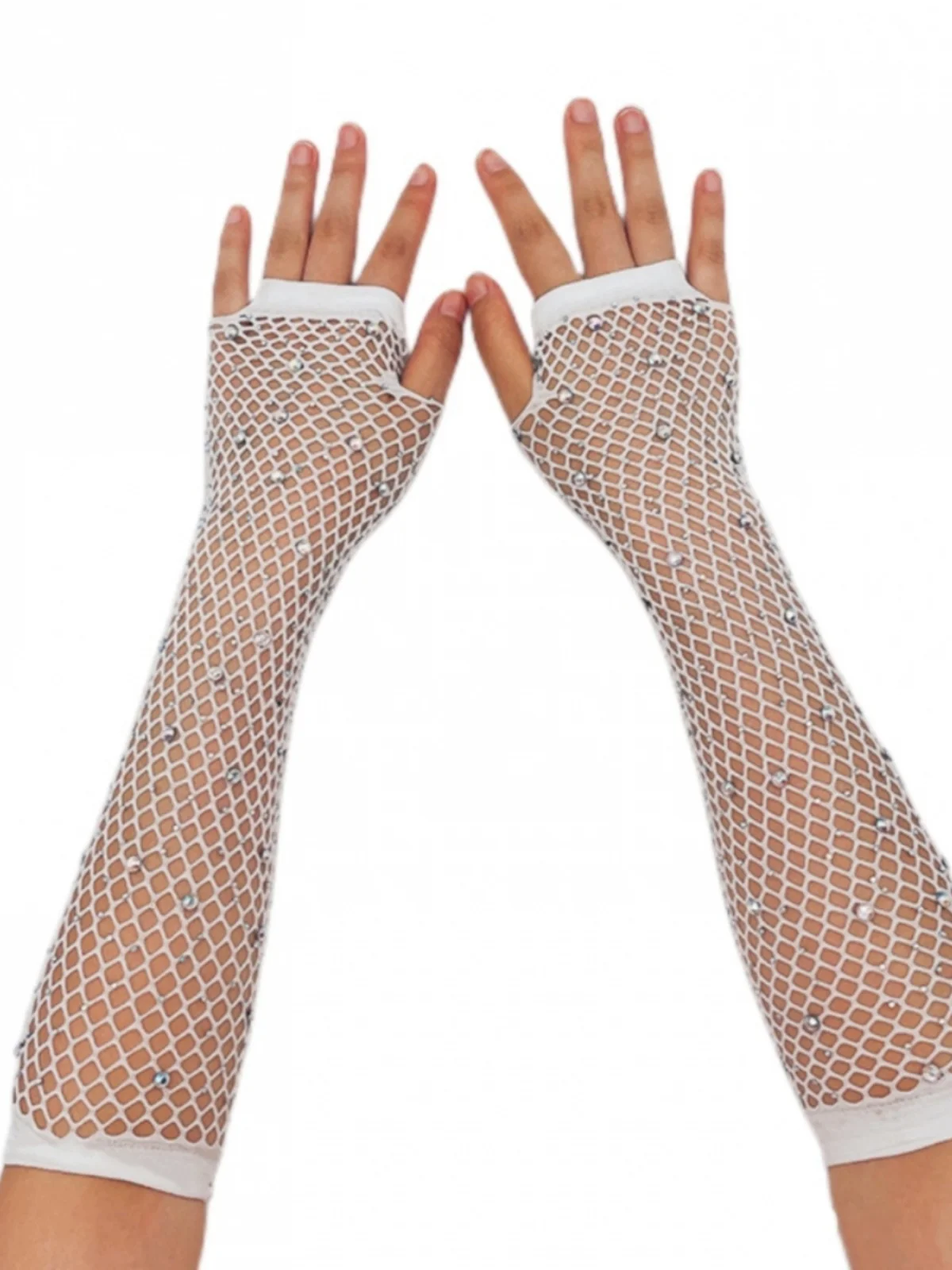Par Fiing Net Glove Rhinestone Heat-Resistant Sve Par Elastic f Finger Glitter Rhinestone Gloves Sun Protection