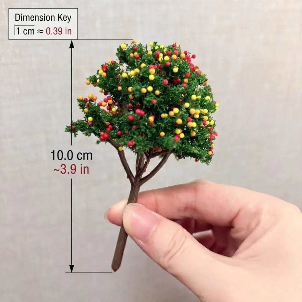 2pcs Miniature Colorful Berry Tree,Artificial Fruit Tree for Model Landscapes, Minihouse Gardens, Railway Dioramas & DIY Scenery