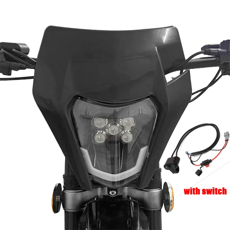 

For Sur Ron X Segway X260 DRL LED Headlight Kit with Switch Bracket Low/High Beam New Style for Sur-ron Motorbike Head Lights