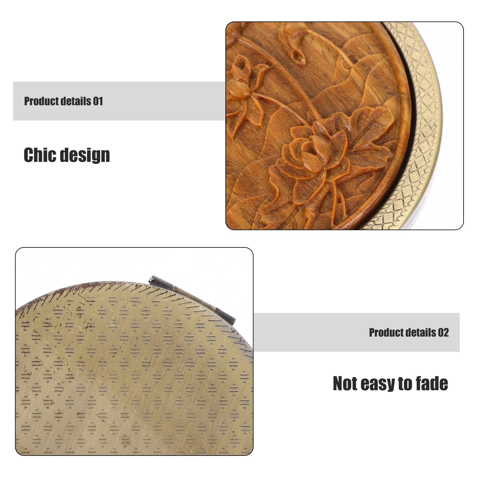 

Lotus Double-Sided Mirror Compact Portable Travel Makeup Mirror Ancient Style For Women Small Round Pocket Use Female