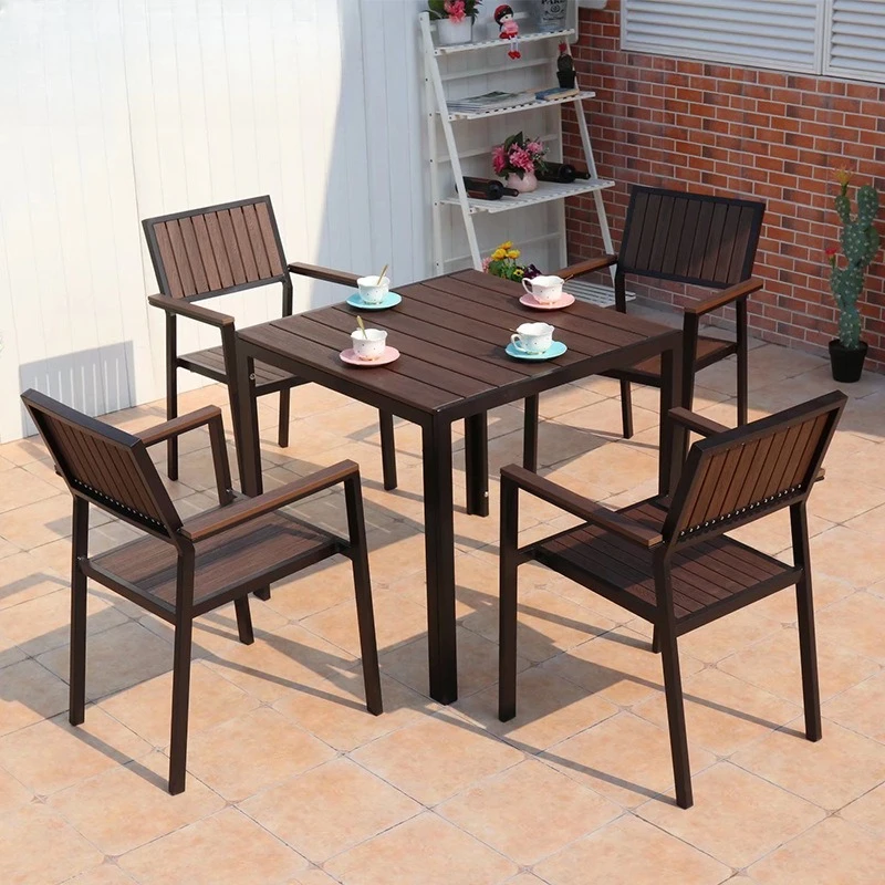 

Открытый пластиковый деревянный стол и стул, комбинация уличного балкона, солнцезащитный крем, обеденный стол, сад, водонепроницаемая вилла для отдыха, суд