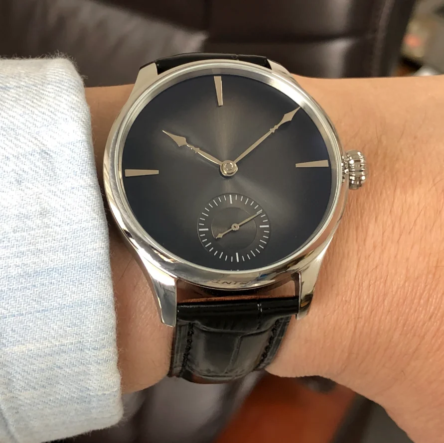 41mm GEERVO No Logo CN6498 Watch Gradient Gray Dial ST3621 17 Jewels Mechanical Hand Wind Movement Man's Pilot Watches GR0530-26