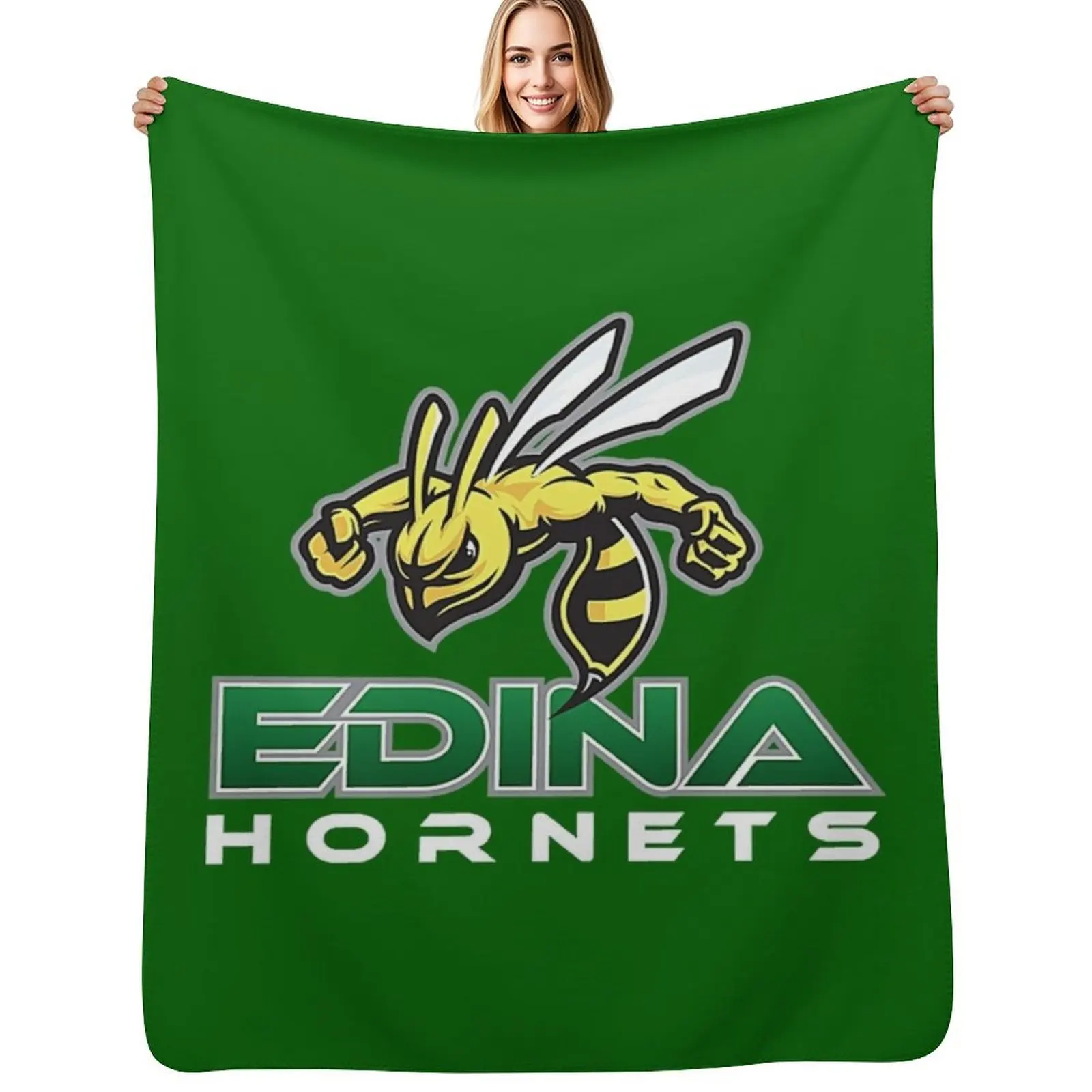 

Edina Hornets Throw Blanket Warm Plush Fuzzy Blanket for Living Room