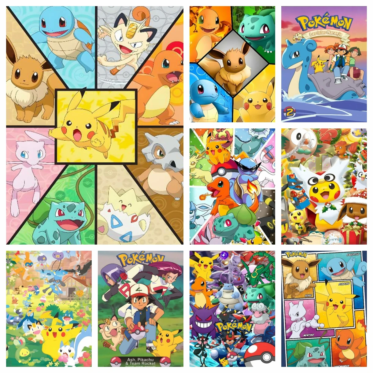 Cartoon Pokemon Anime Diamond Art Painting Kit Stickers Crafts Mosaic Embroidery Charm Manga 5d DIY Cross Stitch Home Decor Toys
