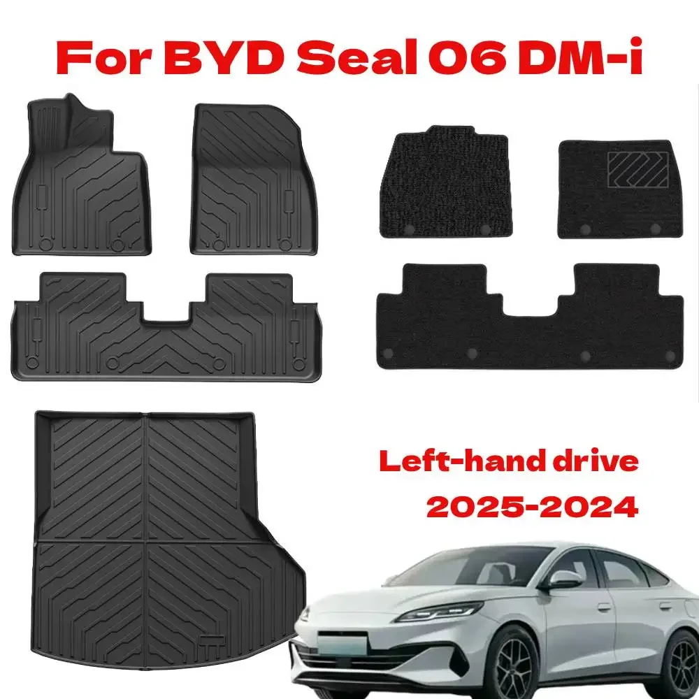 

Всепогодные коврики TPE и грузовой вкладыш для BYD Seal 06 DM-i 2024-2025, сверхпрочный водонепроницаемый коврик в багажник для уплотнения 06 DM-i