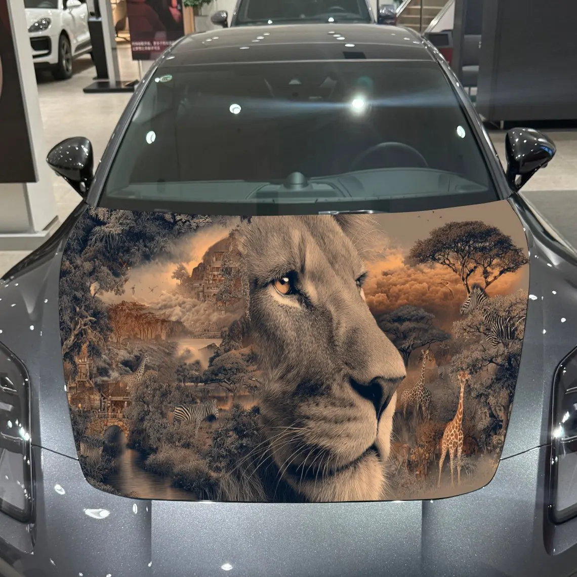 

Savanna lions, виниловые наклейки на капот автомобиля, защита поверхности автомобиля, наклейка, украшение автомобиля, виниловые наклейки, водостойкие самоклеящиеся автомобильные наклейки