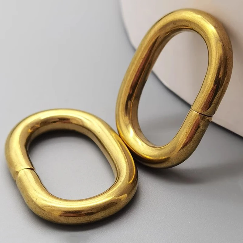 

2/5/10Pcs Solid Brass O Ring Buckles for Bag Strap Oval Hanger Carabiner Rings Hook Backpack Belt Loop Buckle Hardware Accessory
