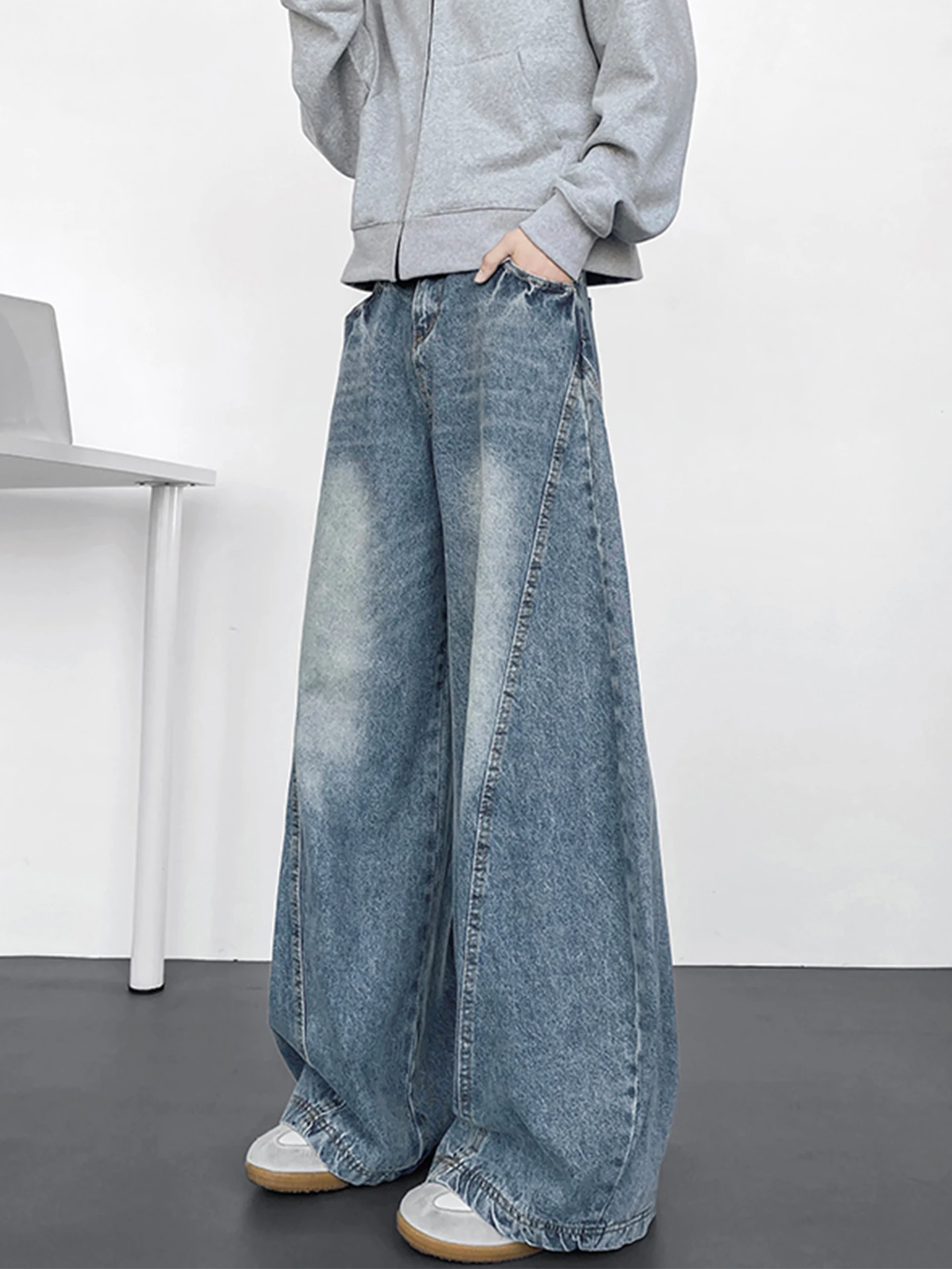 

Мужские джинсы American Sle Retro Knife: широкие прямые брюки, повседневные, модные, свободного кроя, удобные, для весны