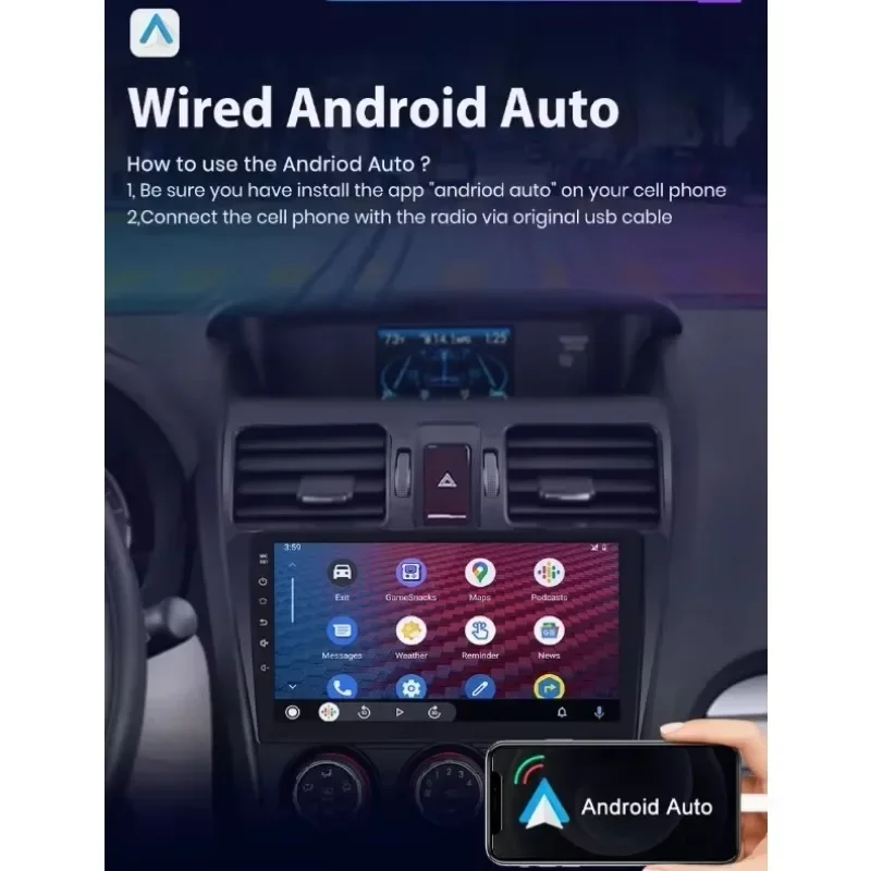 Radio Tape 9 pollici Android 13.0 navigazione GPS per auto lettore multimediale unità principale Carplay per Subaru Forester WRX Impreza 2013-2015