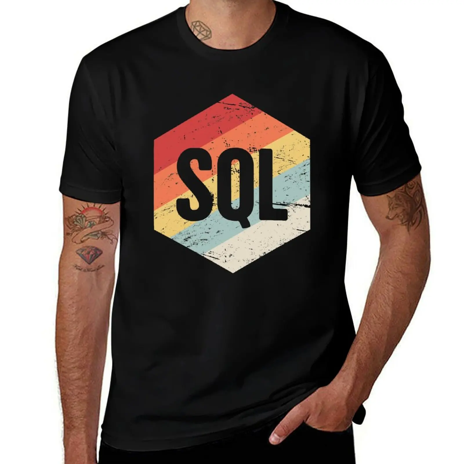 Retro SQL Programming Language Icon T-Shirt Fashion Simple Casual Tee Shirt T-Shirt