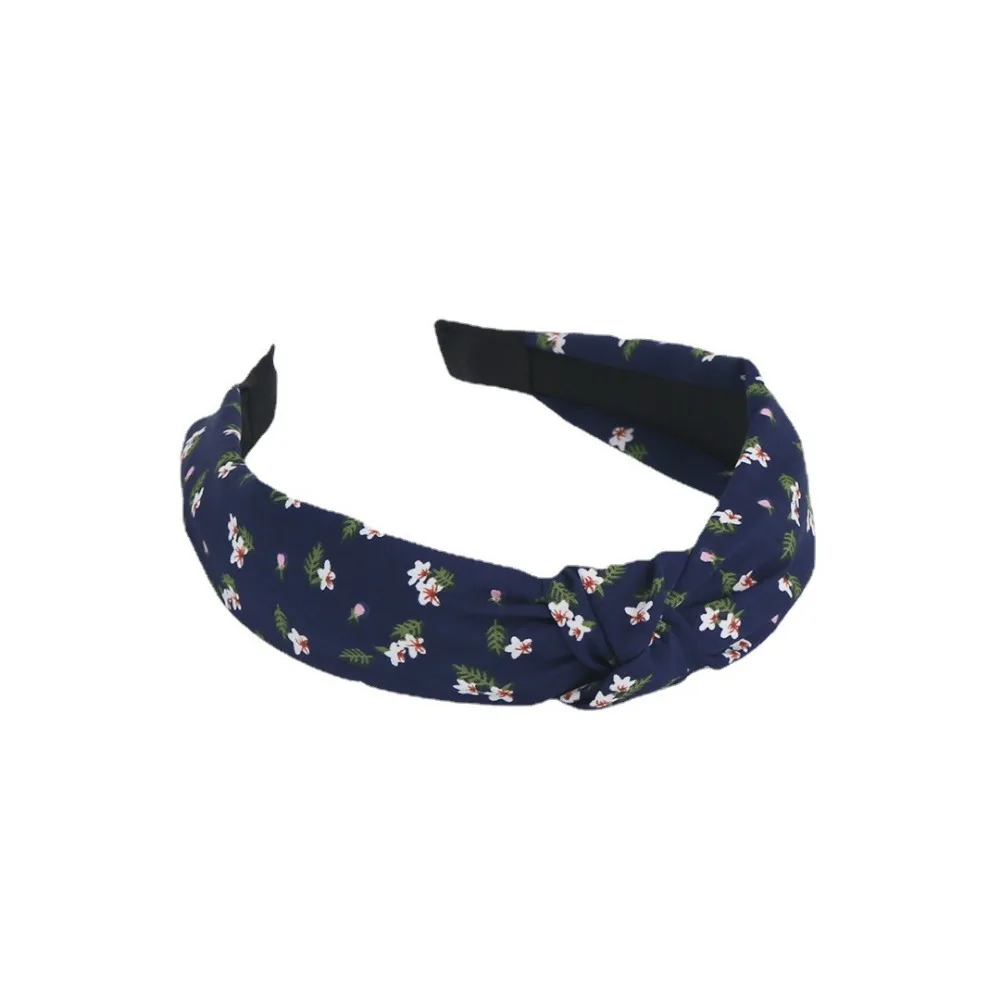 2024 New Printed Headband Wide Edge Simple Hair Band Fabric Knotted Headband Hair Accessories Woman