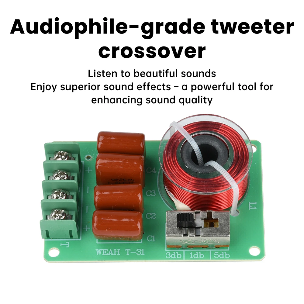 周波数分割ボード 純粋なツイータークロスオーバー 1dB 3dB 5dB ホームシアタースピーカーおよびカーオーディオ用に3段階調整可能