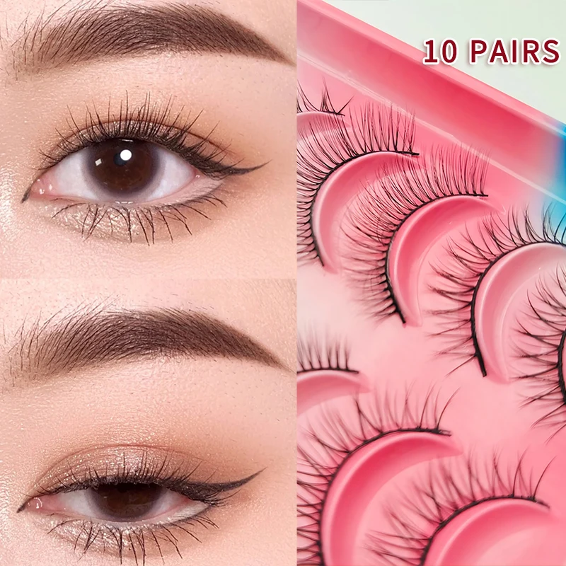 5/10 Paare manga Wimpern neue Ankunft Anime Cosplay natürliche wispy Wimpern koreanische Make-up künstliche falsche Wimpern wieder verwendbare Wimpern – Detail 2
