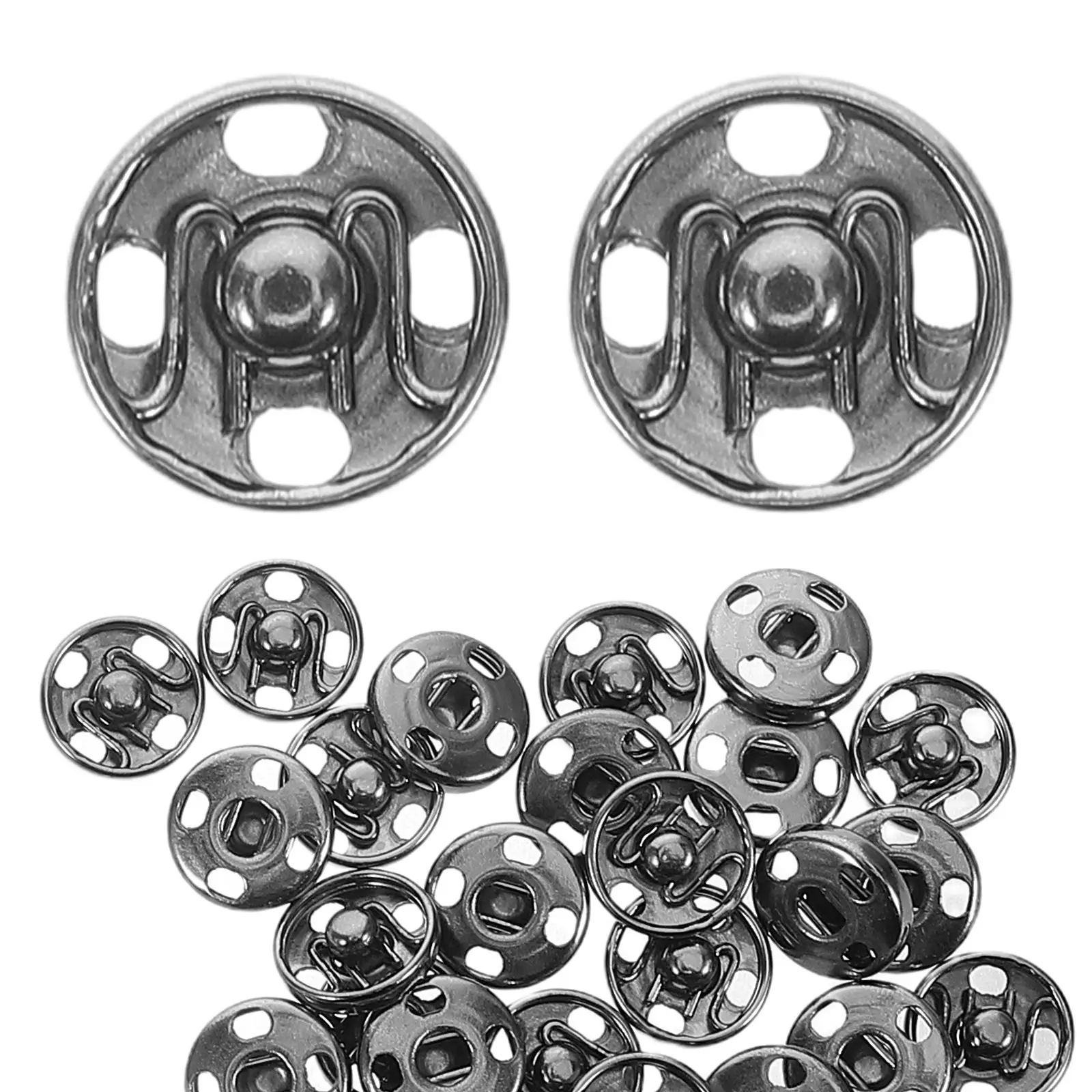 

100pcs Coat Buttons Buttons Coat Fabric Snaps Clothing Metal Round Flat Invisible Fasteners Jackets