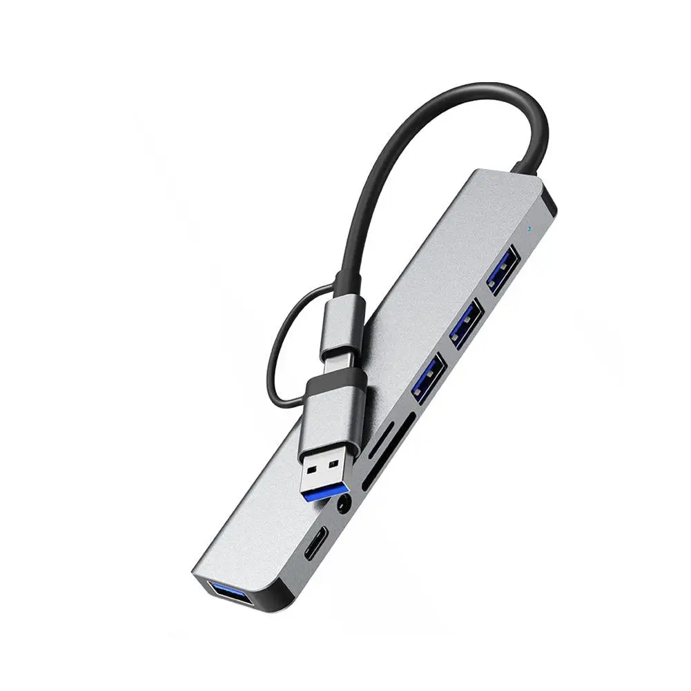 

Док-станция-концентратор USB-концентратор 8 в 1, порта USB C, устройство чтения карт памяти USB 3.0, SD/TF для ноутбуков USB C и других устройств типа C