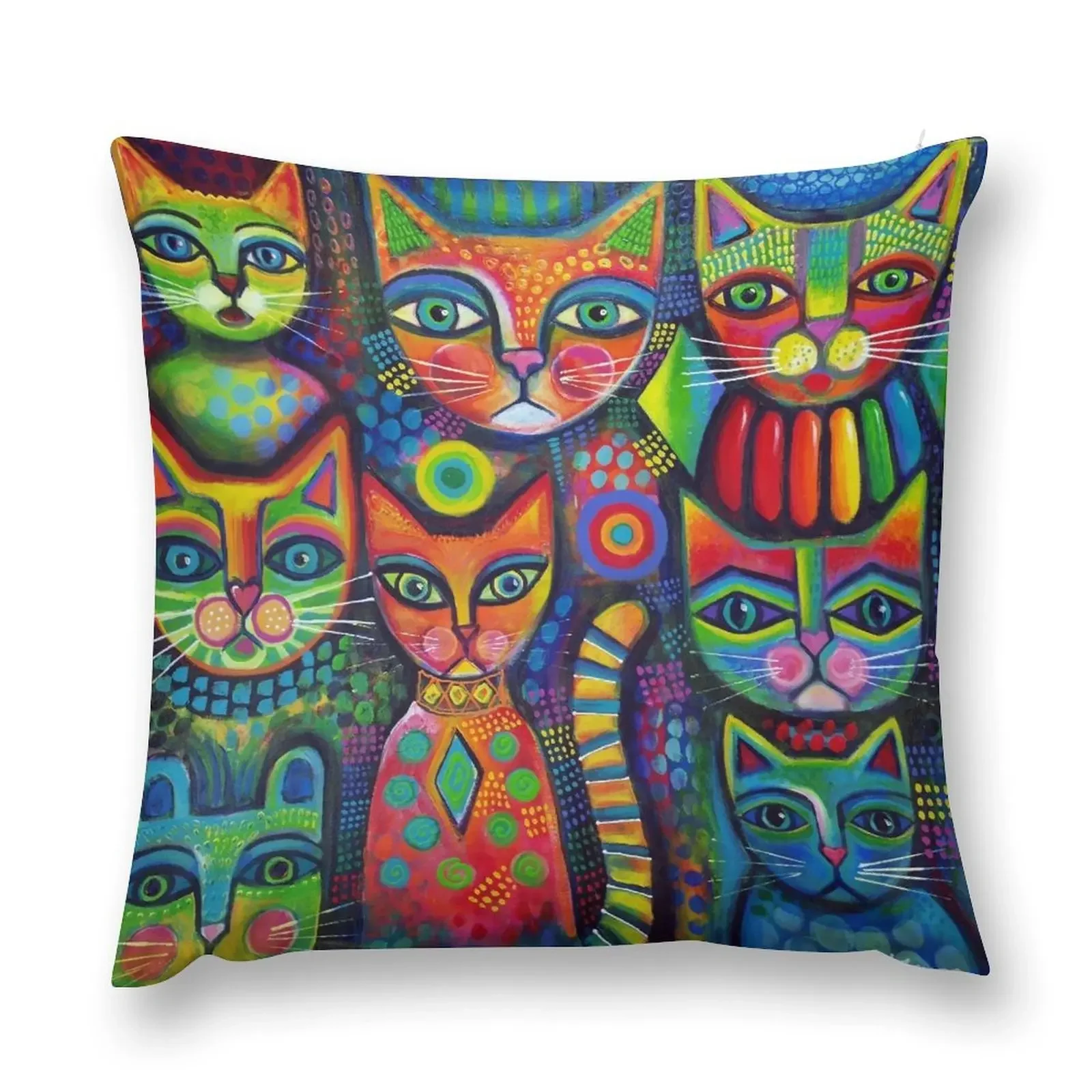 

8 Colourful cats Throw Pillow Christmas Pillow anime girl Christmas Covers For Cushions pillow