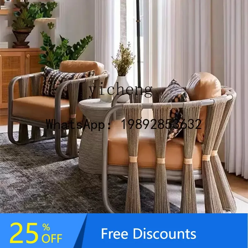 LYY مجموعة أريكة الروطان الخارجية للفناء الخارجي والشرفة كرسي الروطان لغرفة الشمس وشرفة منطقة الترفيه #1