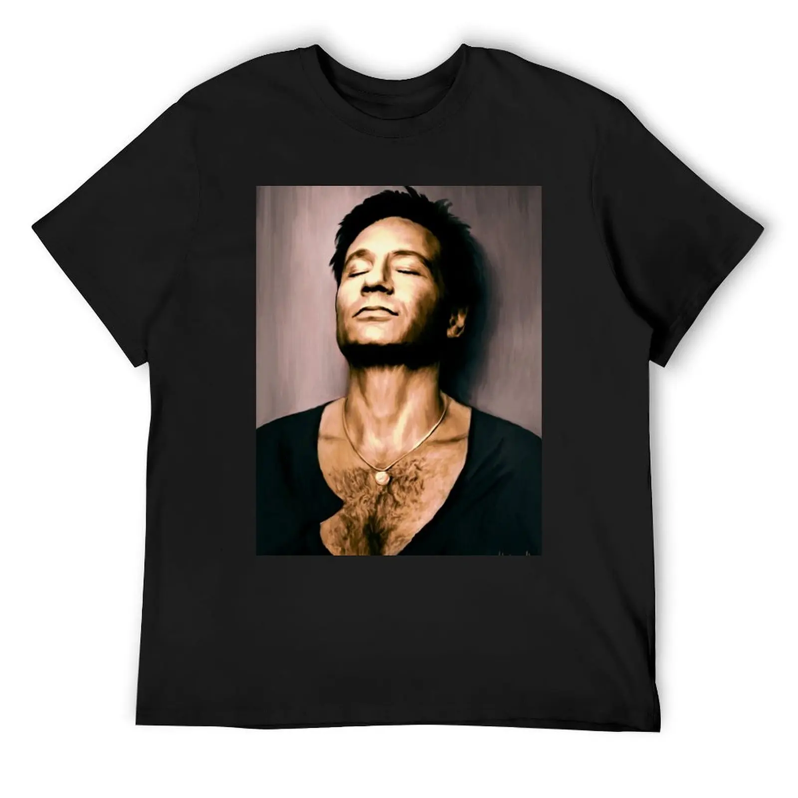 David Duchovny in oil colors T-Shirt summer tops for a boy new edition t shirts men