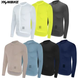 YKYWBIKE Cycling Jersey Long Sleeve Men Pro Road Bike Long Shirt Summer Bicycle Jersey Breathable Cycling Maillot