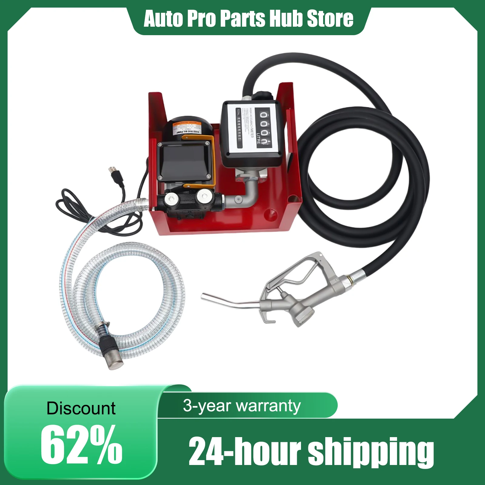 

Электрический насос для перекачки топлива, самовсасывающий масляный дизельный насос, ручной пистолет для заправки 110 В 550 Вт со шлангами и насадкой длиной 2-4 м