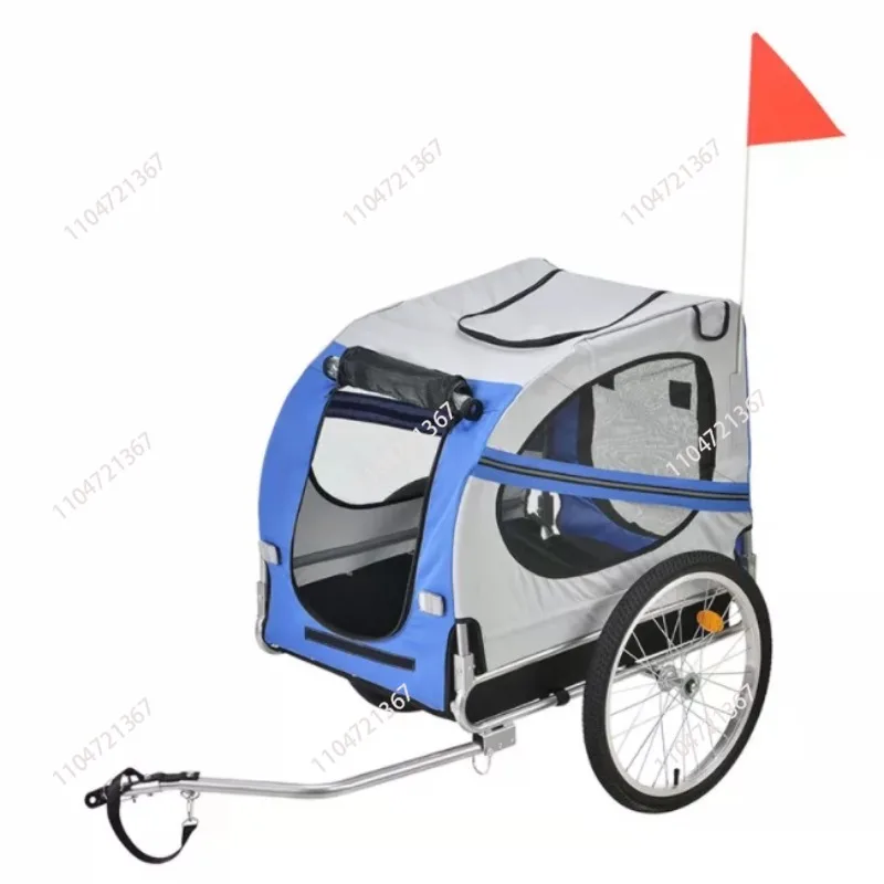 1pcs  Pet Bike Trailer,  Rim Rubber Tyre Wheels And Steel Frame Bicycle Cart Dog Carrier - view 5