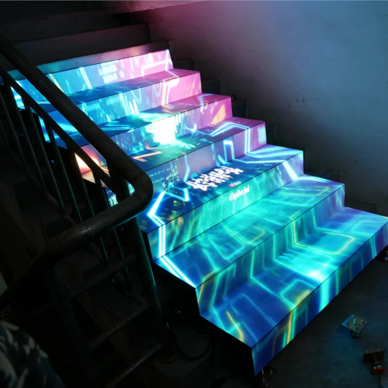 P3.125  led display screen Floor dance led stairs case lights for Christmas decoration smart led screen