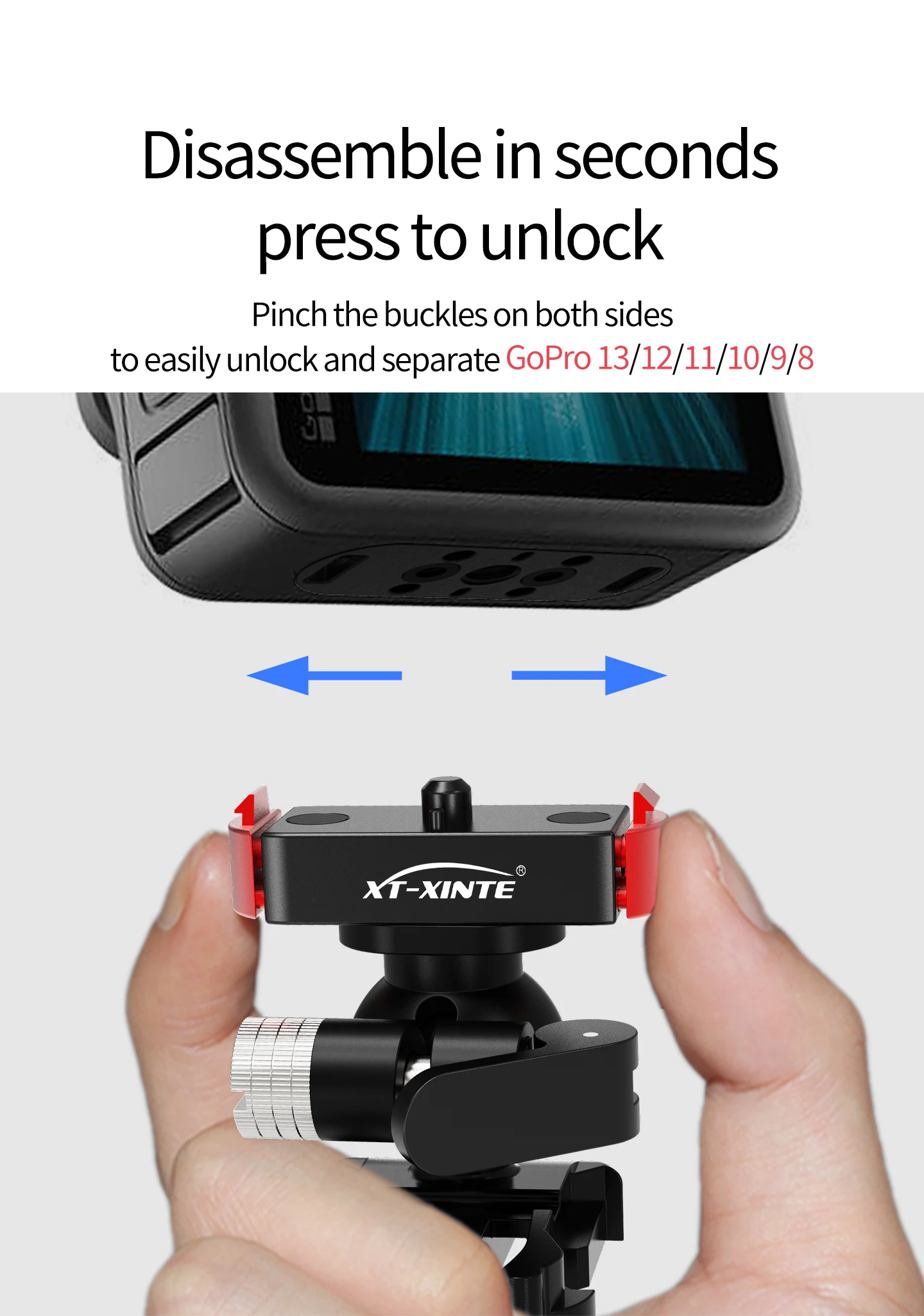 17MM Kugelkopf Action Kamera Schnellverschluss Schnalle Basis für GoPro Insta360 DJI Osmo Tasche Magnetische Motorrad Halterung – Detail 11