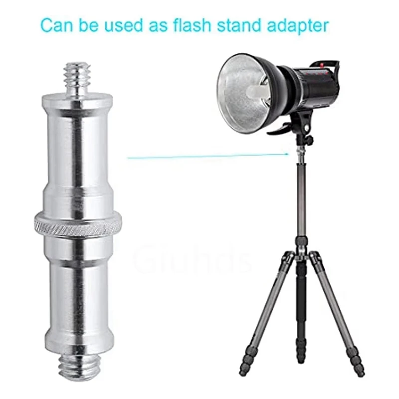 ABKJ-Studio Light Stand Hot Shoe Cold Shoe Adapter For 1/4 To 3/8 Inch Male Metal Converter Threaded Adapter Socket Studs