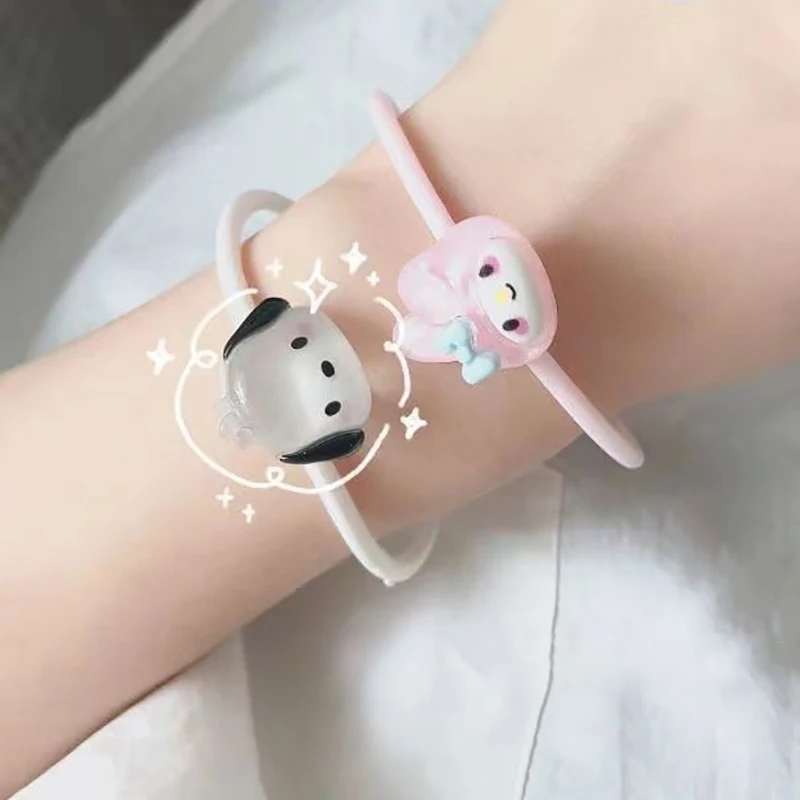 1 Stuks Sanrio Anti-Mug Armband Kawaii Hello Kitty Cinnamoroll Outdoor Anti-Bite Plant Etherische Olie Ring Cadeau Voor Kinderen