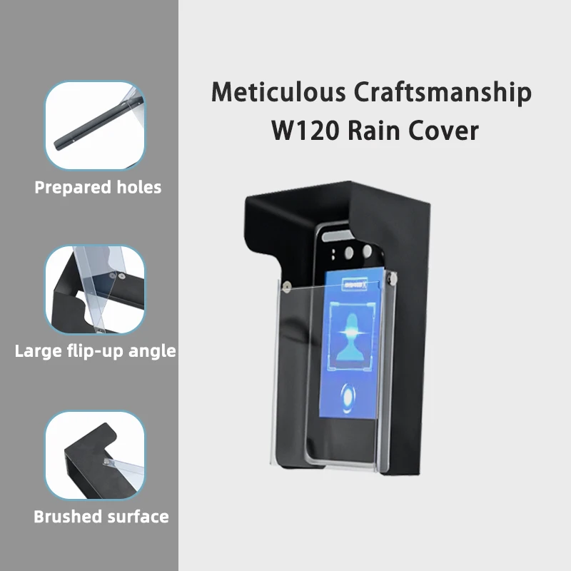 Face recognition access control sunshade rain cover dynamic face detection door lock face attendance machine housing flip design