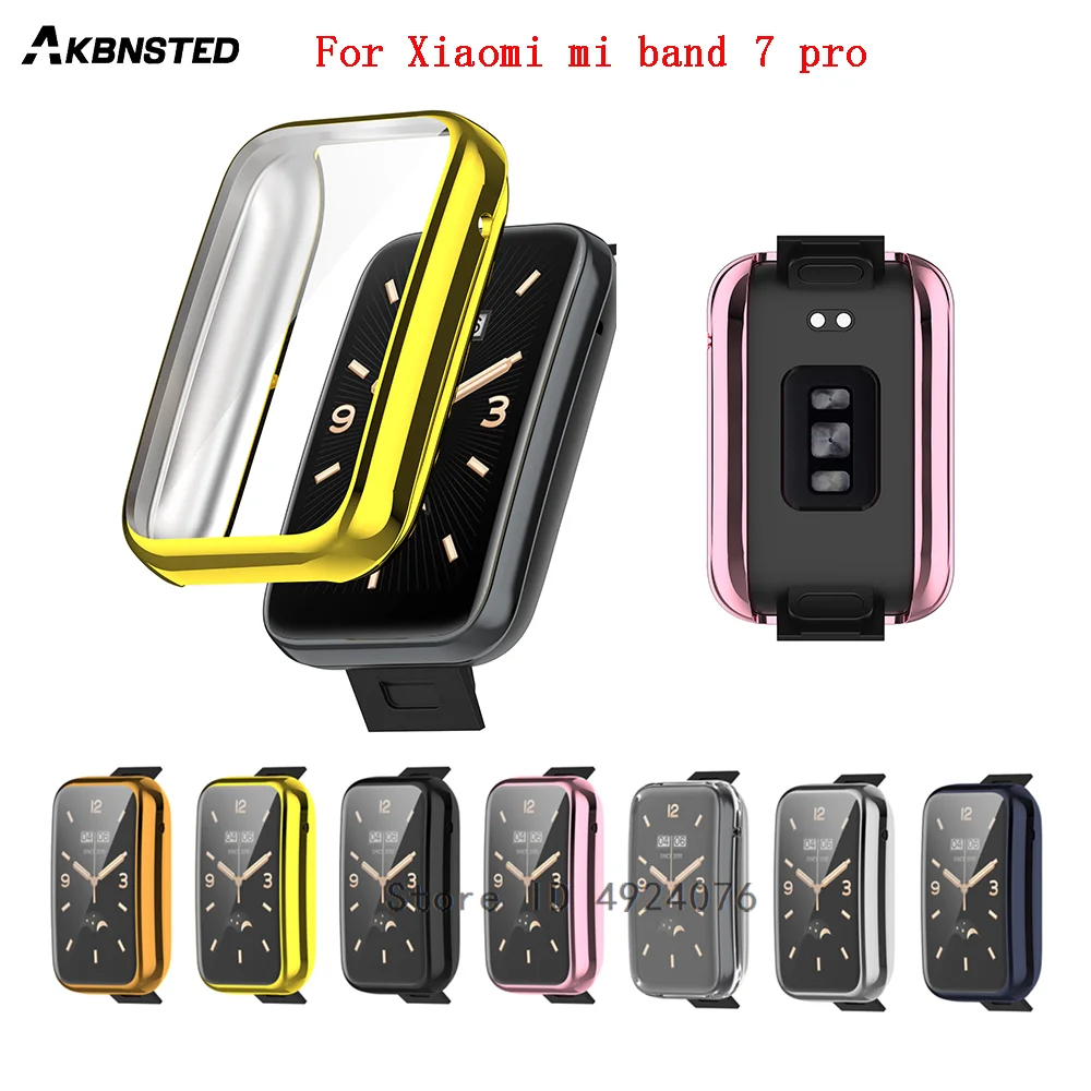 TPU Protective Cover For Xiaomi Mi Band 7 Pro Protect Shell for Mi band 7 Pro Smart Watch Full Coverage Glass Screen Protector