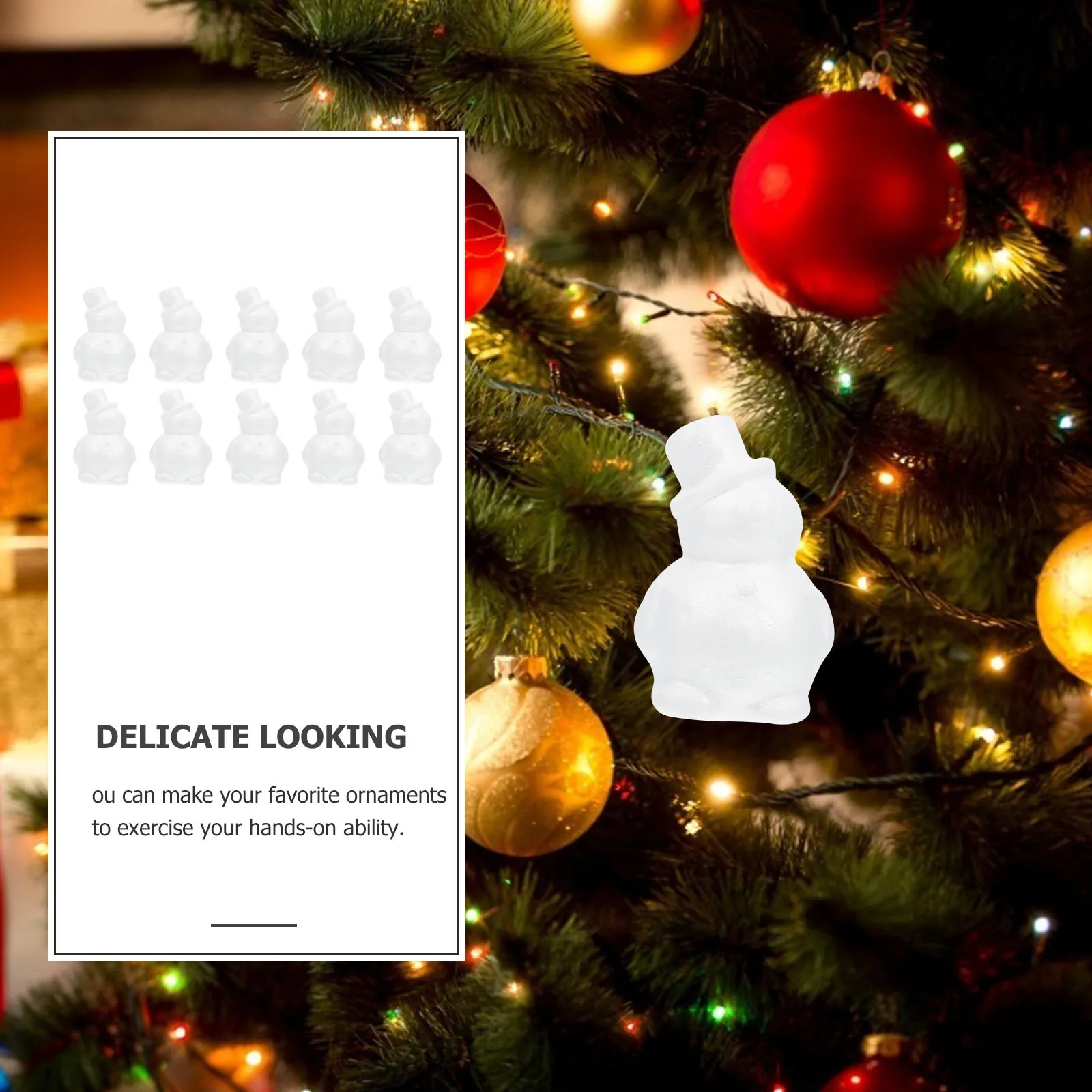 

10 pcs Snowman Foam Ball Xmas Tree Decor Diy Christmas Ornaments For Holiday Party Home Garden Decoration Hanging Pendants