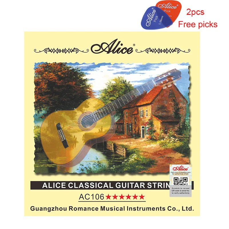 Alice A106H classical guitar strings nylon strings guitar strings guitar accessories 1-6 sets of strings Cost-effective