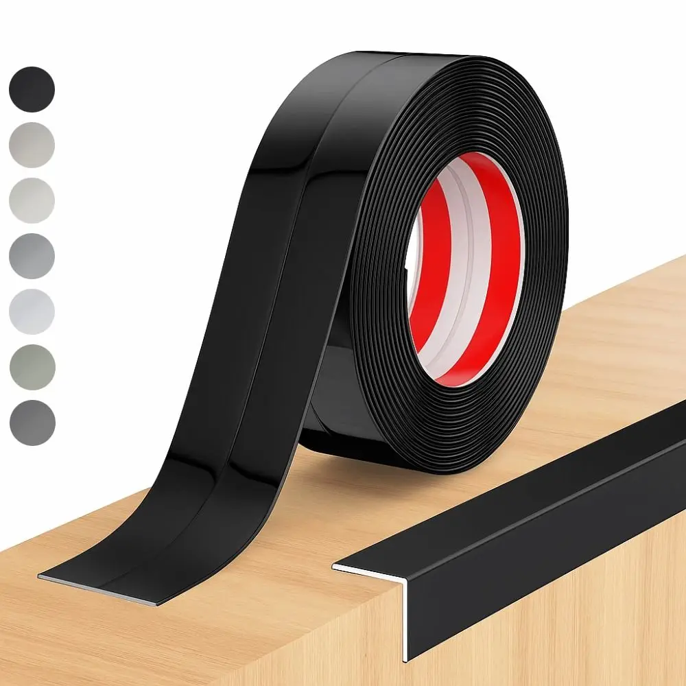 

1 м настенная угловая защита, самоклеящаяся наклейка и наклейка, накладка на стену, ПВХ, ширина 0,8 дюйма, мебельный угловой бампер