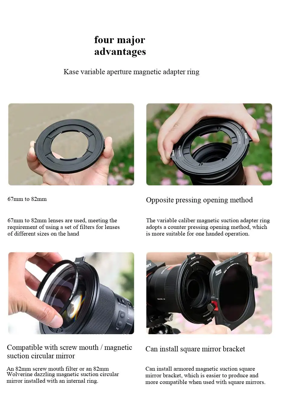 Kase Revolution 67-82mm Variable Adapter Ring for 82mm Filters